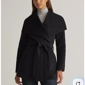 St John Women’s Belted Double Face Wool & Cashmere Wrap Coat Black